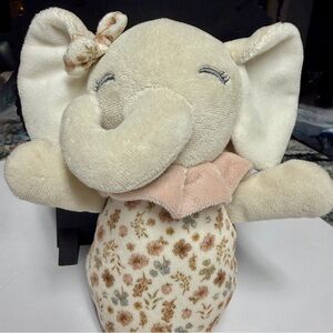 🐘 Elephant Plush : Chickpea Floral Pattern Soft Toy Baby Gift Neutral Cream Pink